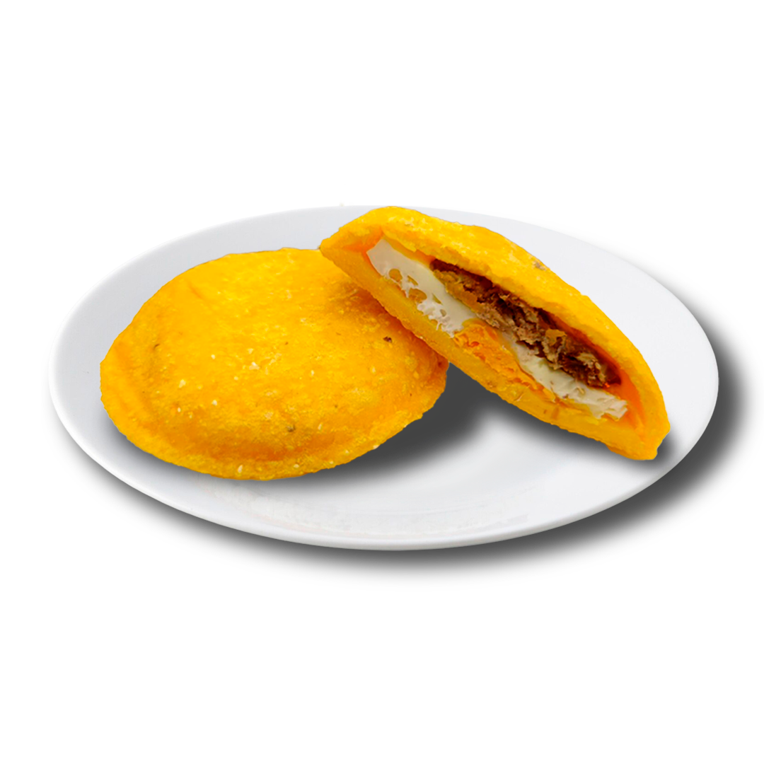 arepa de huevo - carne